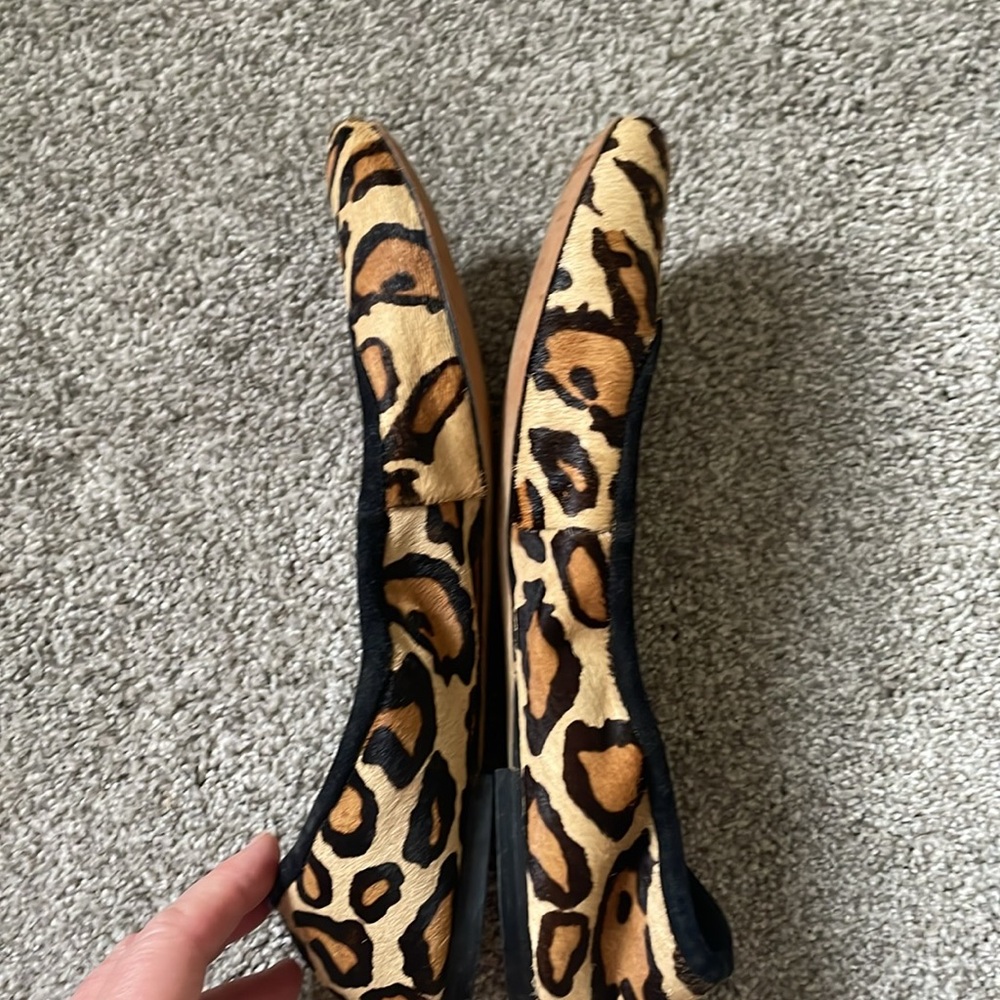 Sam Edelman Fritz leather jaguar print ballet flats Sz 8 shades of brown, tan - Picture 6 of 8